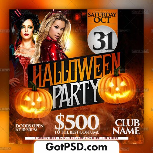Halloween Party Flyer Psd Template - Gotpsd.com