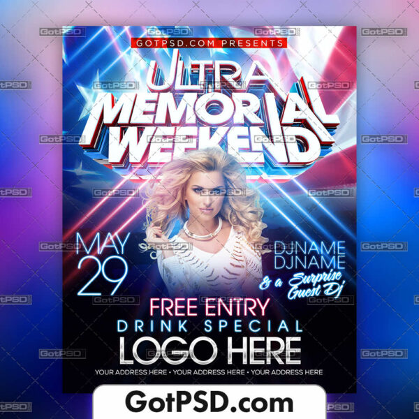 Memorial Day Weekend Flyer Template - GotPSD.com
